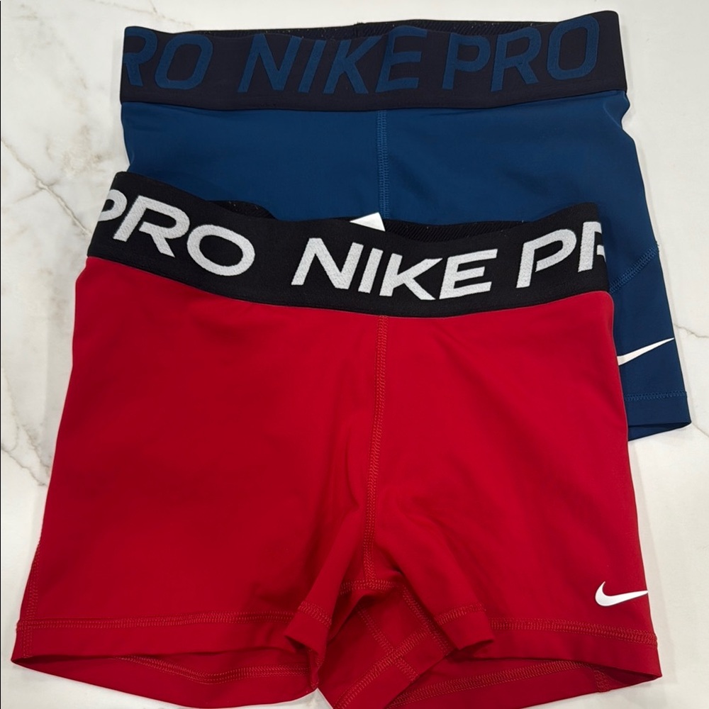 Nike Pro Red and Blue Shorts